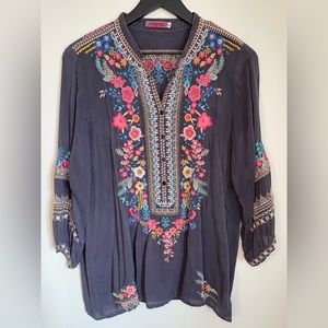 Johnny Was embroidered tunic top